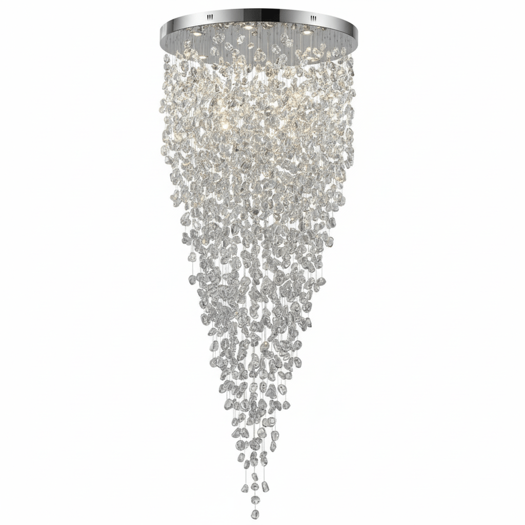 Crystal Stone Crystal Spiral Chandelier