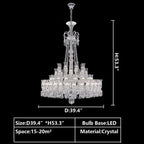 Multi Layer Chrome Crystal Chandelier in French Style with Romantic Branch Flowers for Grand Hallway and Staircase