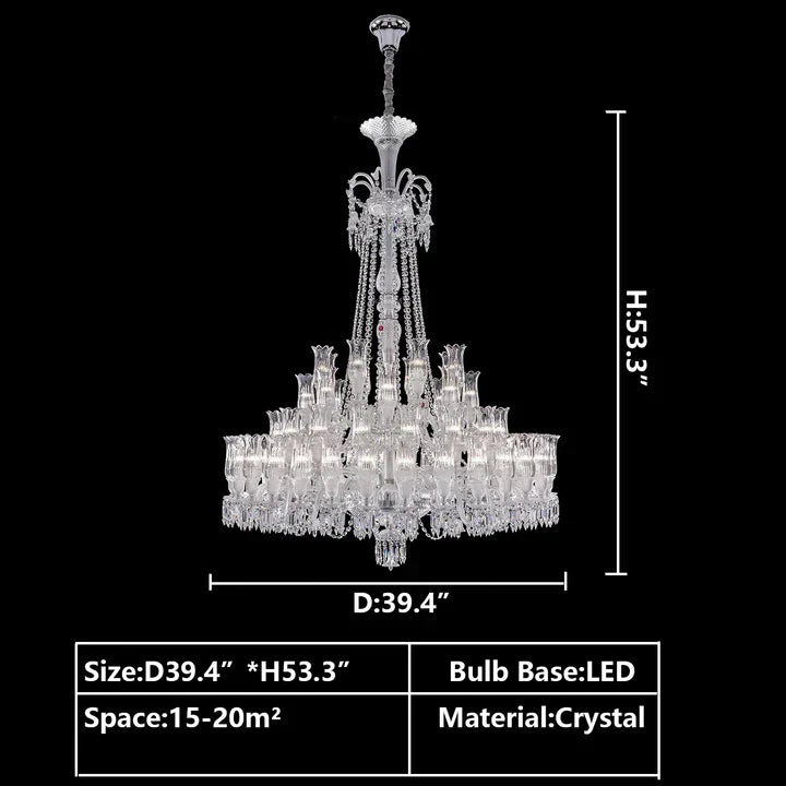 Multi Layer Chrome Crystal Chandelier in French Style with Romantic Branch Flowers for Grand Hallway and Staircase
