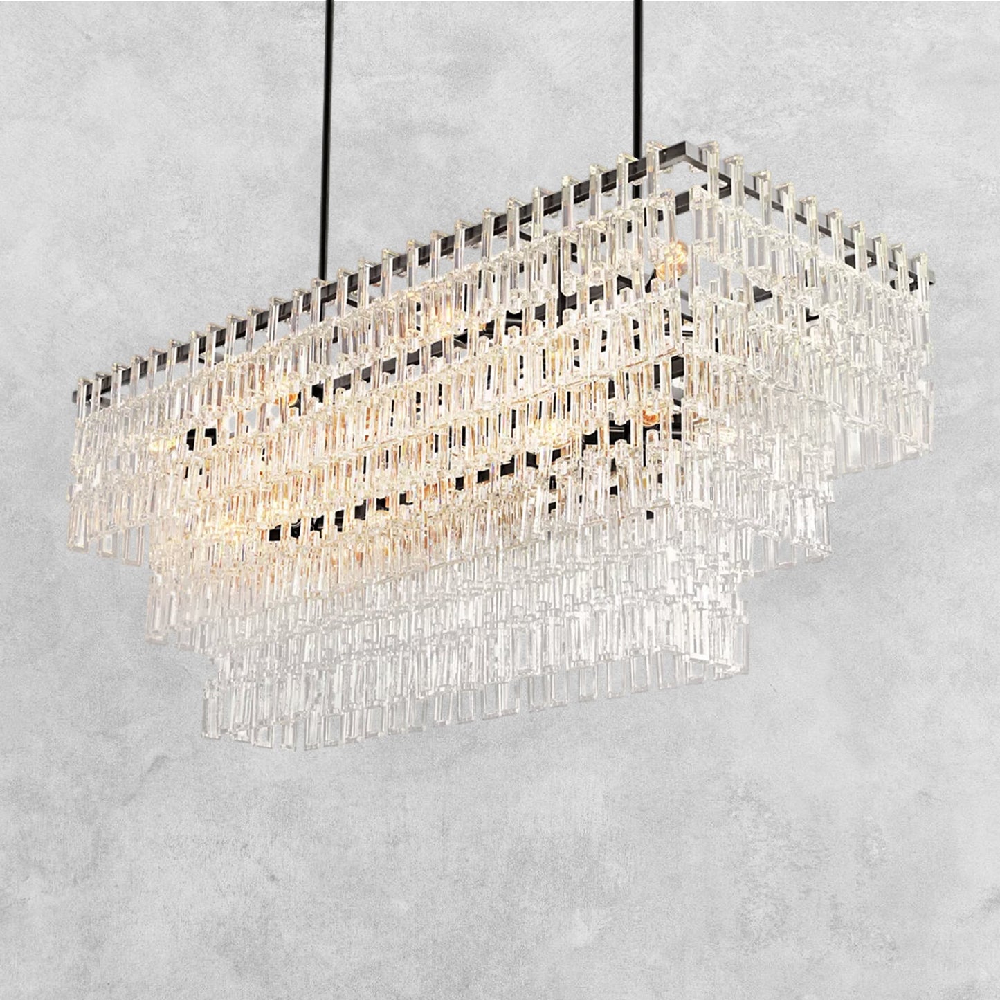 Aurelia Multi-Tier Rectangular Chandelier 60" 72"