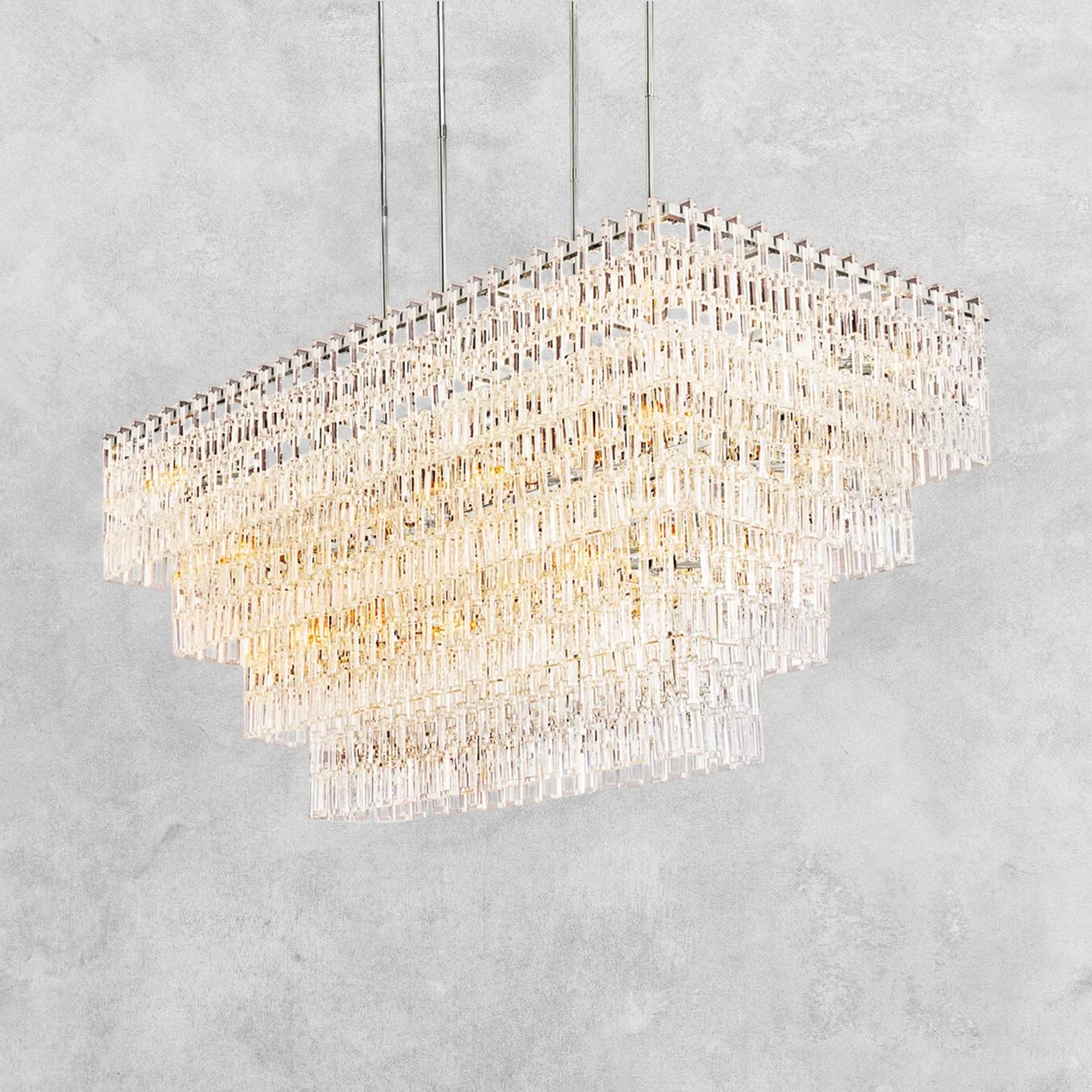 Aurelia Multi-Tier Rectangular Chandelier 60" 72"