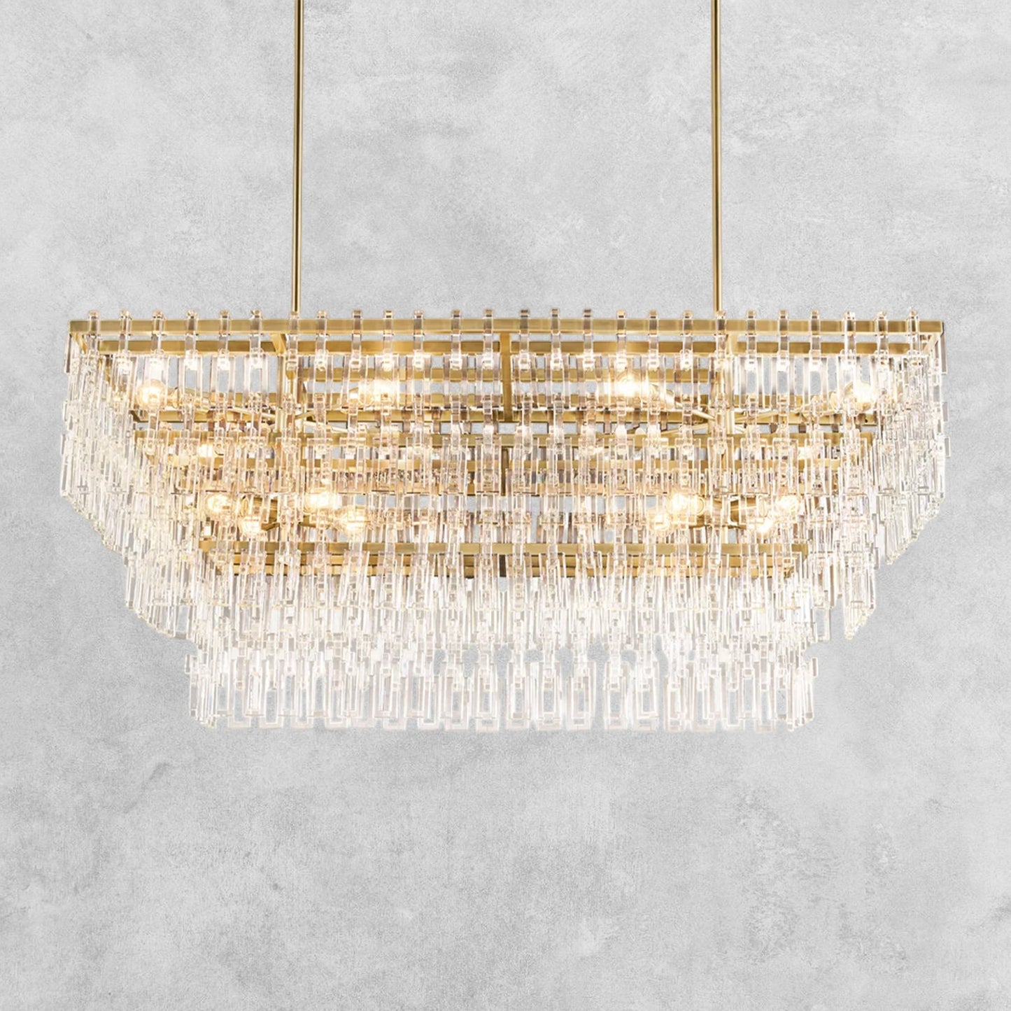Aurelia Multi-Tier Rectangular Chandelier 60" 72"