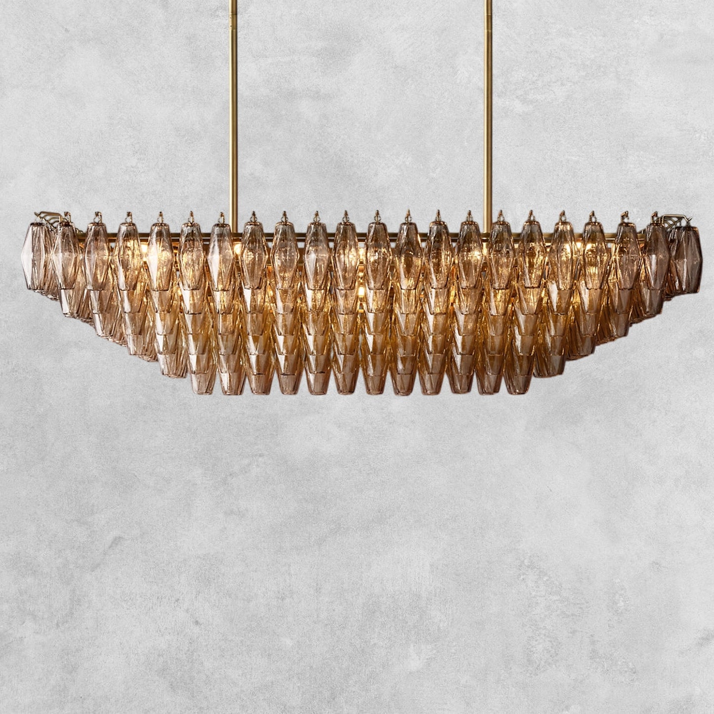 Kiaris Glass Tiered Rectangular Chandelier 54'' 74''
