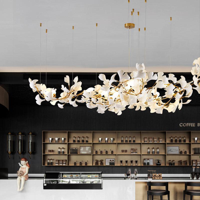 Modern Creative Ginkgo Linear Chandelier