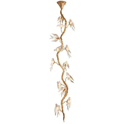 Lucky Bird Glass Tree Branch Chandelier