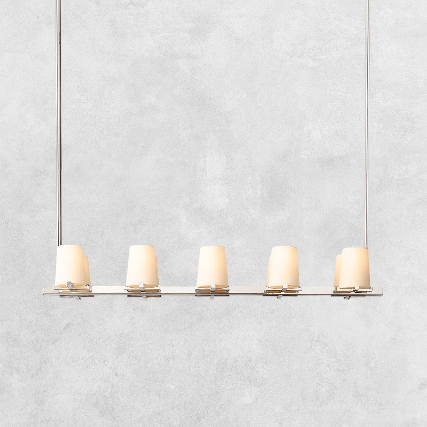 Pauilla Fabric Shade Linear Chandelier 49" 60”
