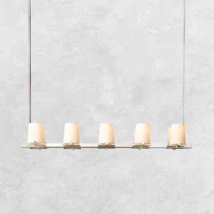 Pauilla Fabric Shade Linear Chandelier 49" 60”