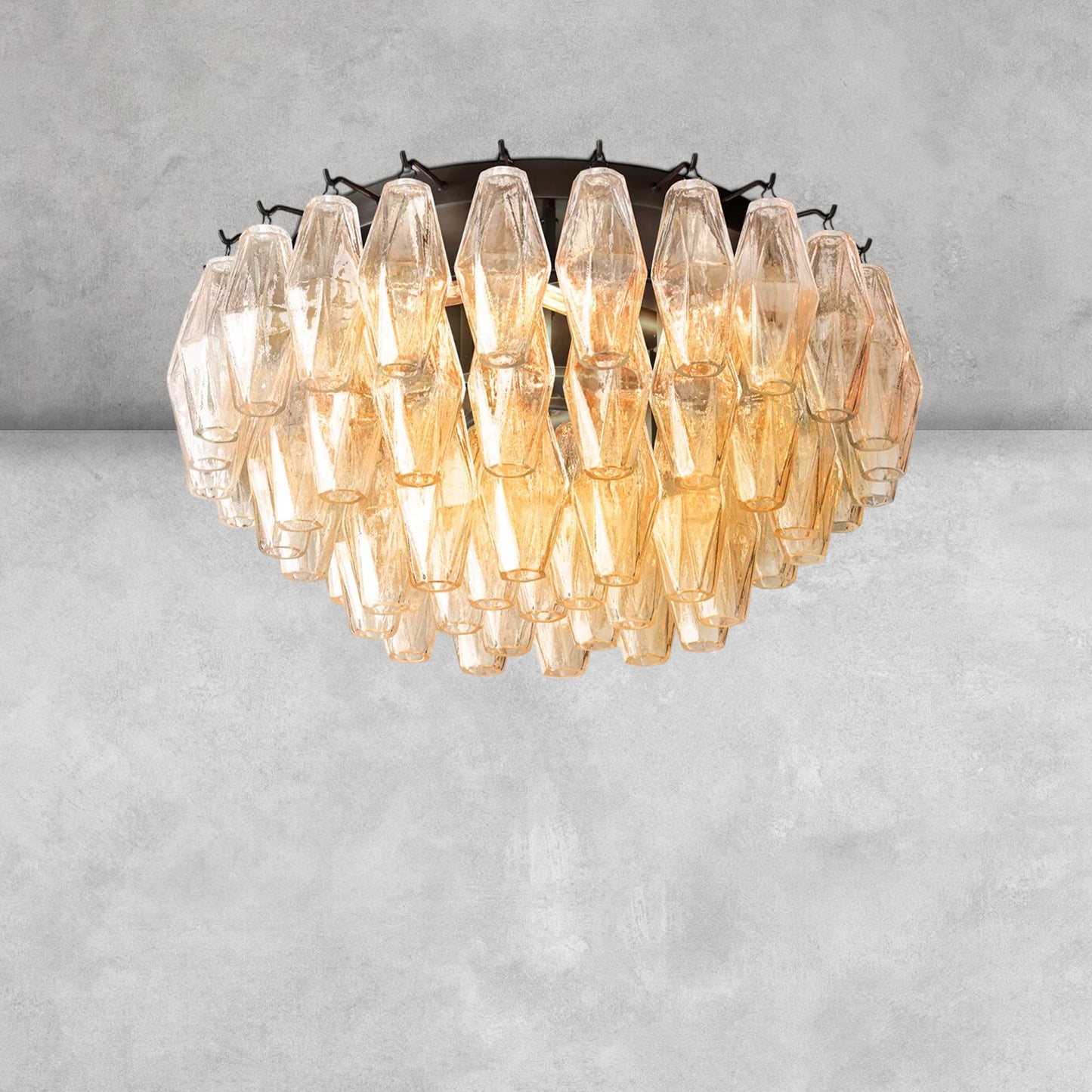Kiaris Glass Round Flush Mount 17" 24‘’