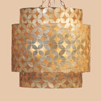 Layered Capiz Shell Pendant Chandelier