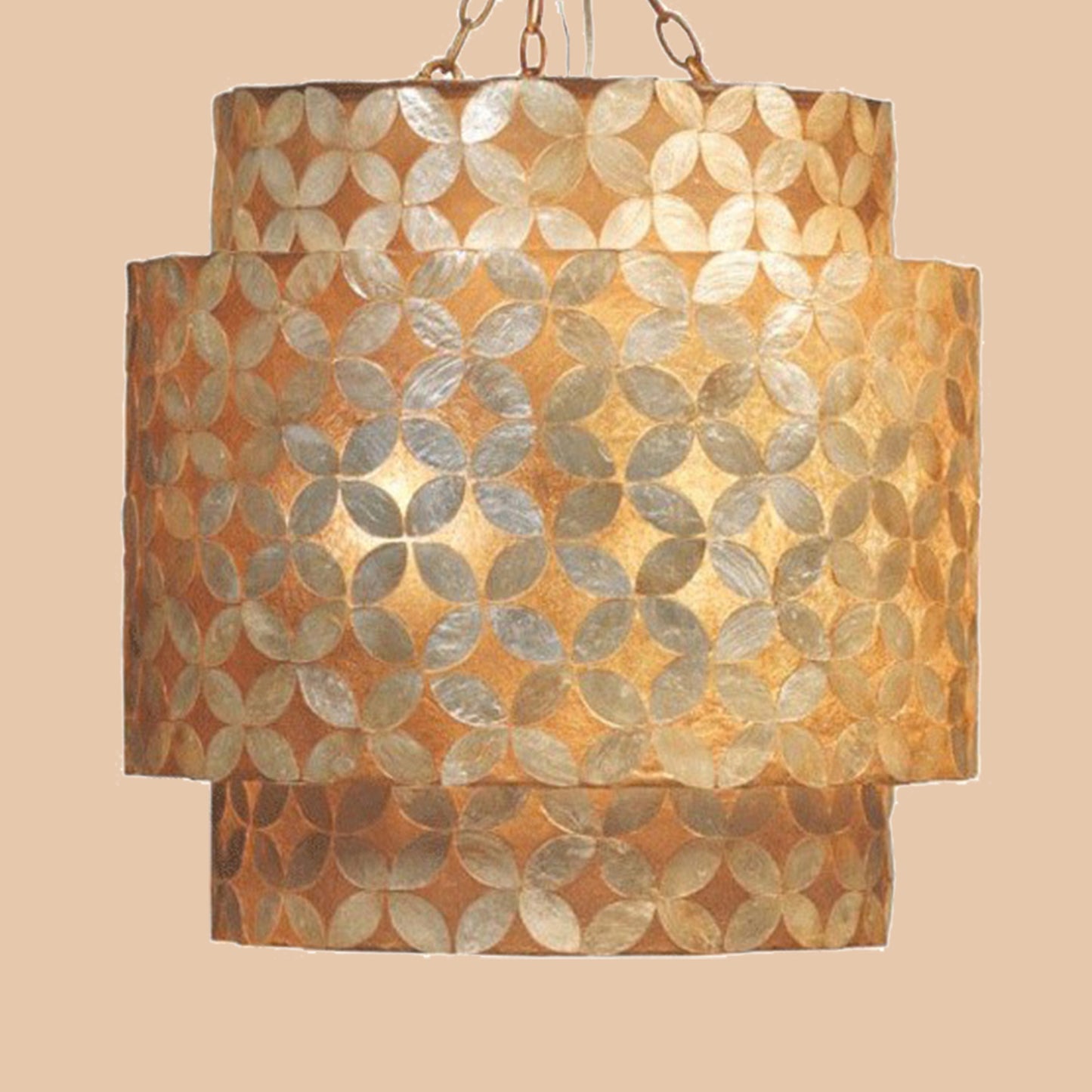 Layered Capiz Shell Pendant Chandelier