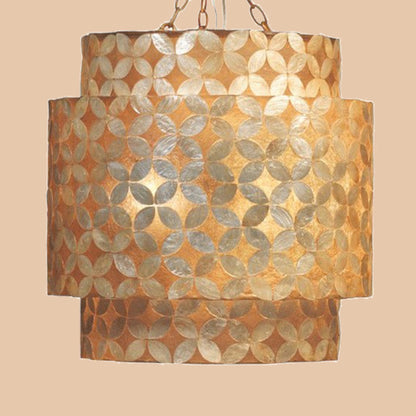 Layered Capiz Shell Pendant Chandelier