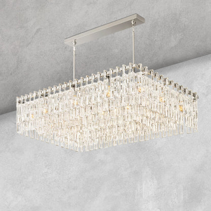 Aurelia K9 Crystal Modern Rectangular Chandelier 60"