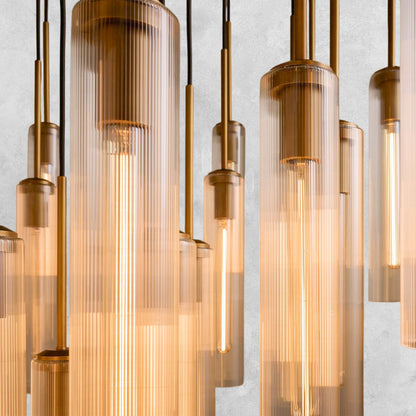 Colleena Fluted Glass Round Chandelier