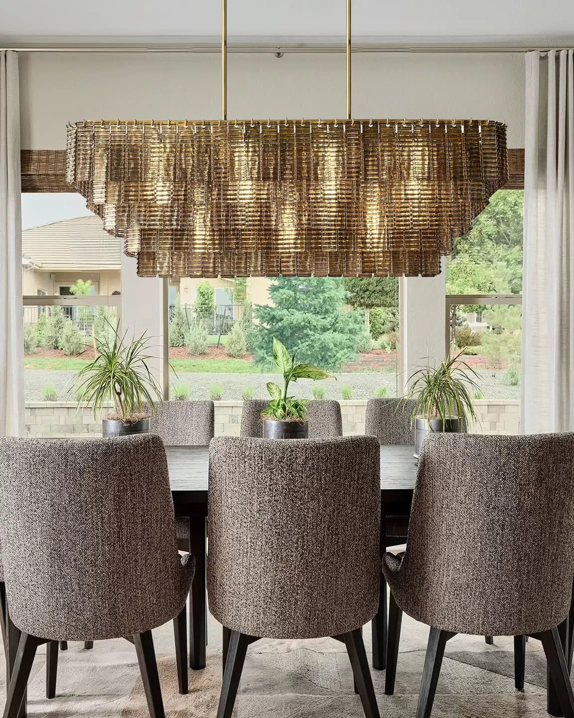 Sideros Smoke Glass Linear Chandelier
