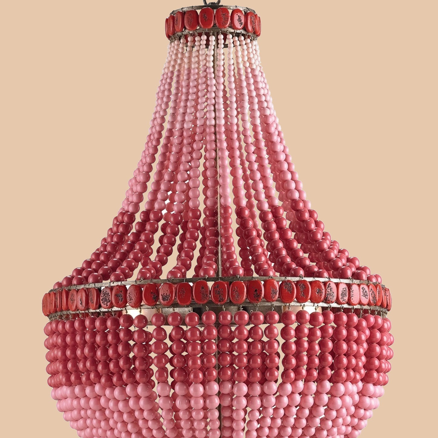 Pink Ombre Beaded Chandelier