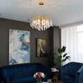 Agnes Aluminum Branch Crystal Chandelier