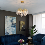 Agnes Aluminum Branch Crystal Chandelier