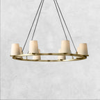 Pauilla Fabric Shade Round Chandelier 36" 48" 60″
