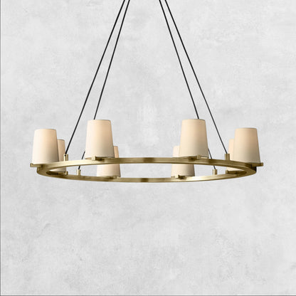 Pauilla Fabric Shade Round Chandelier 36" 48" 60″