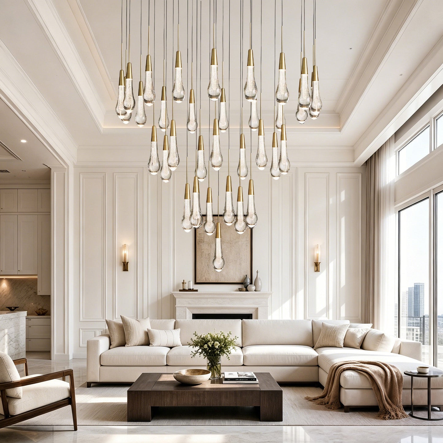 Soltaire Round Chandelier 17" 24" 36" 48"58"