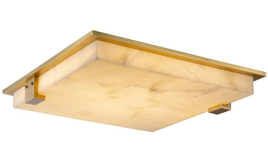 Flush Mount Ceiling Light with Alabaster Shade