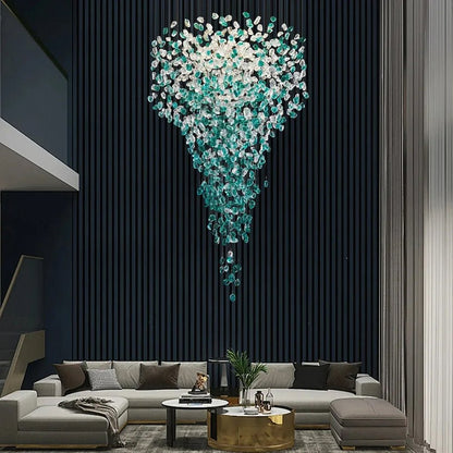 Crystal Stone Crystal Spiral Chandelier