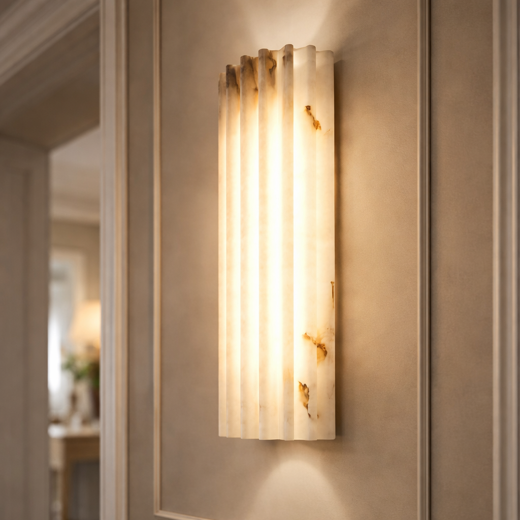 Alabaster Alvia Striped Wall Light