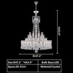 Multi Layer Chrome Crystal Chandelier in French Style with Romantic Branch Flowers for Grand Hallway and Staircase