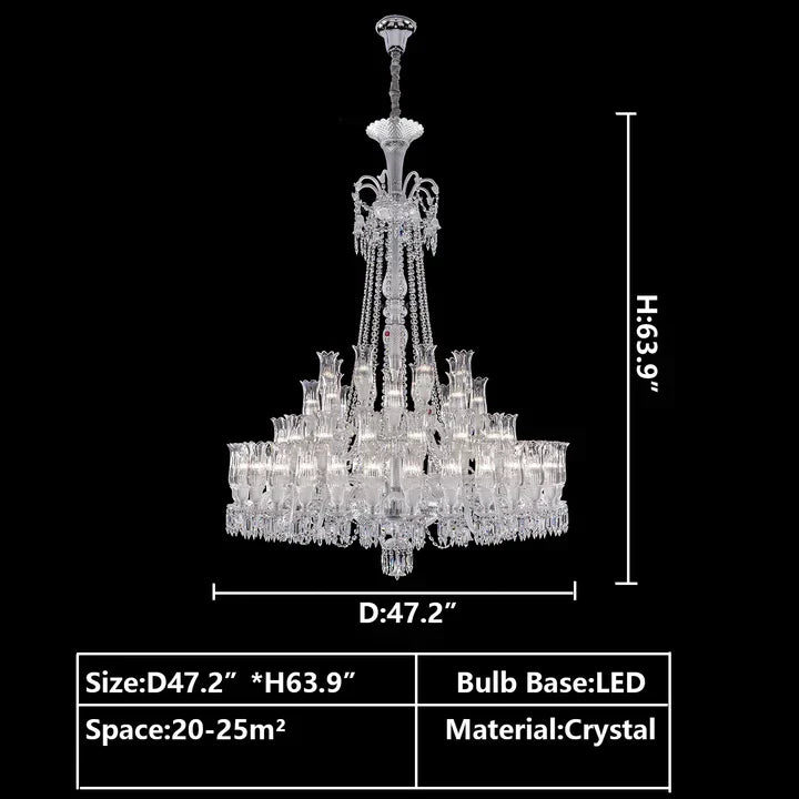 Multi Layer Chrome Crystal Chandelier in French Style with Romantic Branch Flowers for Grand Hallway and Staircase