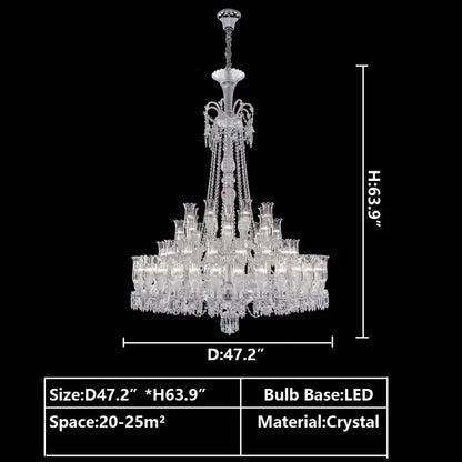 Multi Layer Chrome Crystal Chandelier in French Style with Romantic Branch Flowers for Grand Hallway and Staircase
