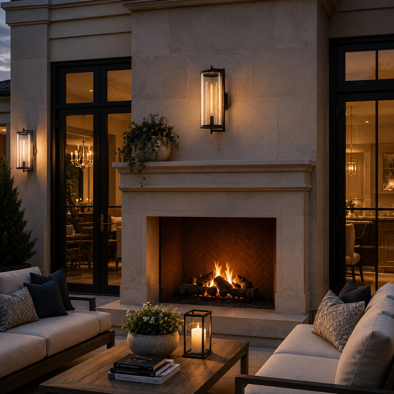 Devauxy Outdoor Round Sconce