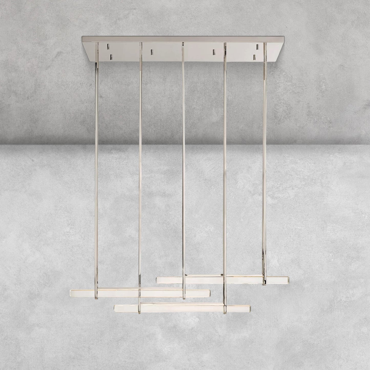 Milano Crystal Triple Bar Linear Chandelier