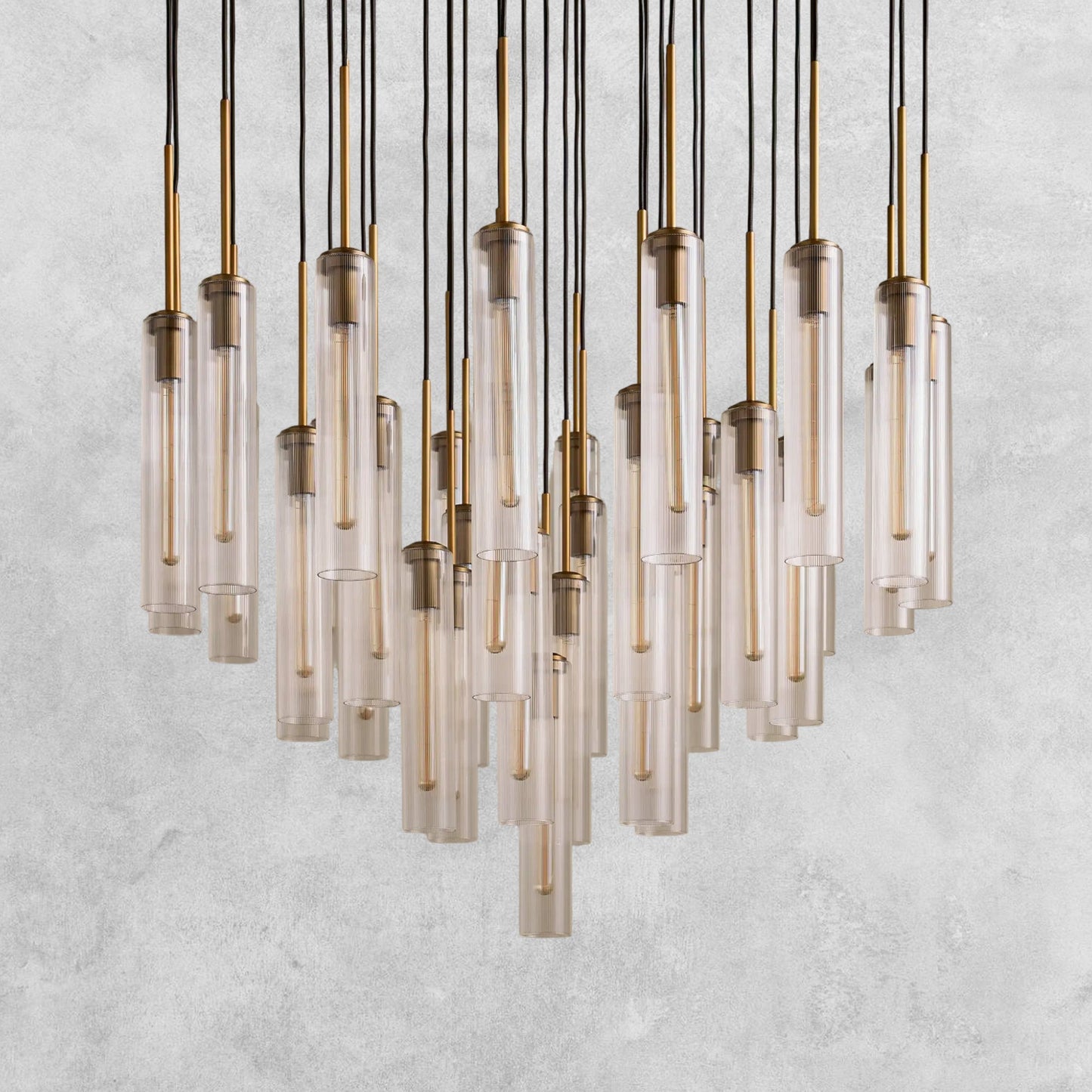 Colleena Fluted Glass Round Chandelier