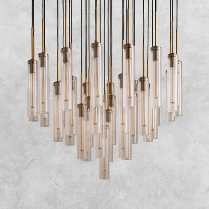 Colleena Fluted Glass Round Chandelier
