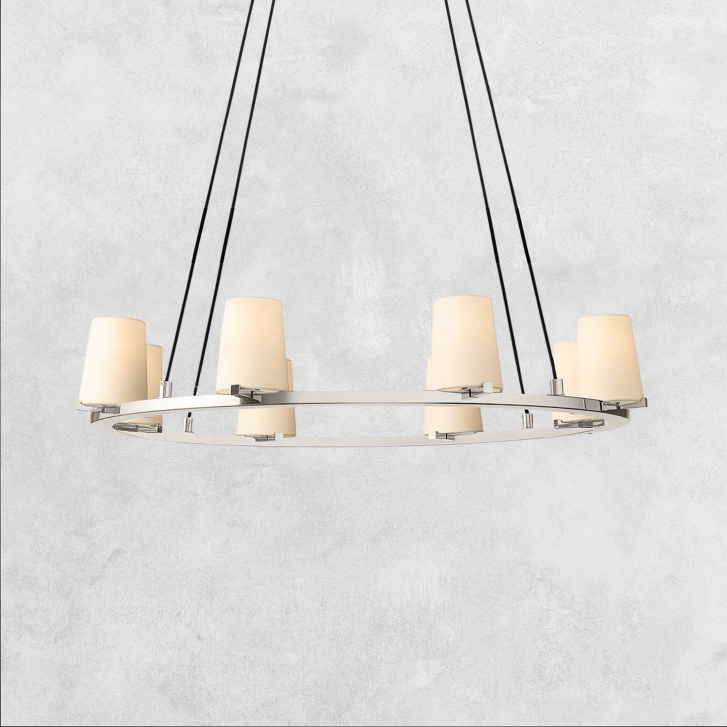 Pauilla Fabric Shade Round Chandelier 36" 48" 60″