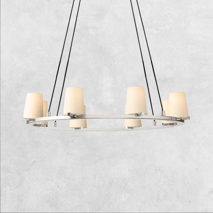 Pauilla Fabric Shade Round Chandelier 36" 48" 60″
