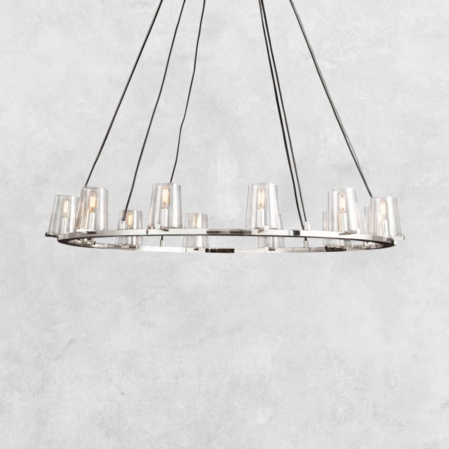 Pauilla Modern Clear Glass Round Chandelier 36'' 48‘’ 60‘’