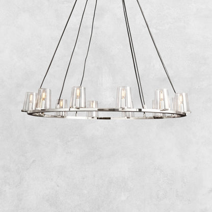 Pauilla Modern Clear Glass Round Chandelier 36'' 48‘’ 60‘’