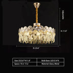 Modern Fish Scale Tiered Crystal Pendant Chandelier Suit for Living Room & Bedroom