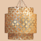 Layered Capiz Shell Pendant Chandelier