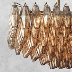 Kiaris Glass Tiered Rectangular Chandelier 54'' 74''