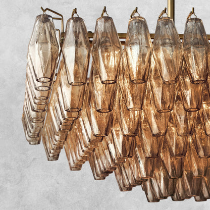 Kiaris Glass Tiered Rectangular Chandelier 54'' 74''