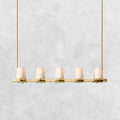 Pauilla Fabric Shade Linear Chandelier 49" 60”