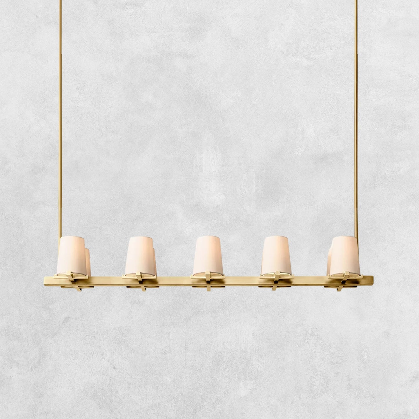 Pauilla Fabric Shade Linear Chandelier 49" 60”