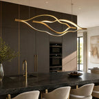 Modern Simple Brass Waving Chandelier