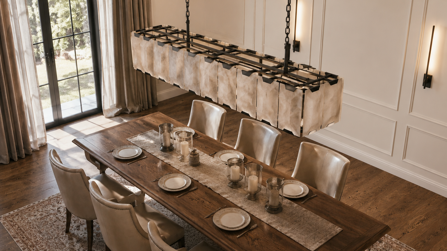 Hadilor Calcite Rectangular Chandelier