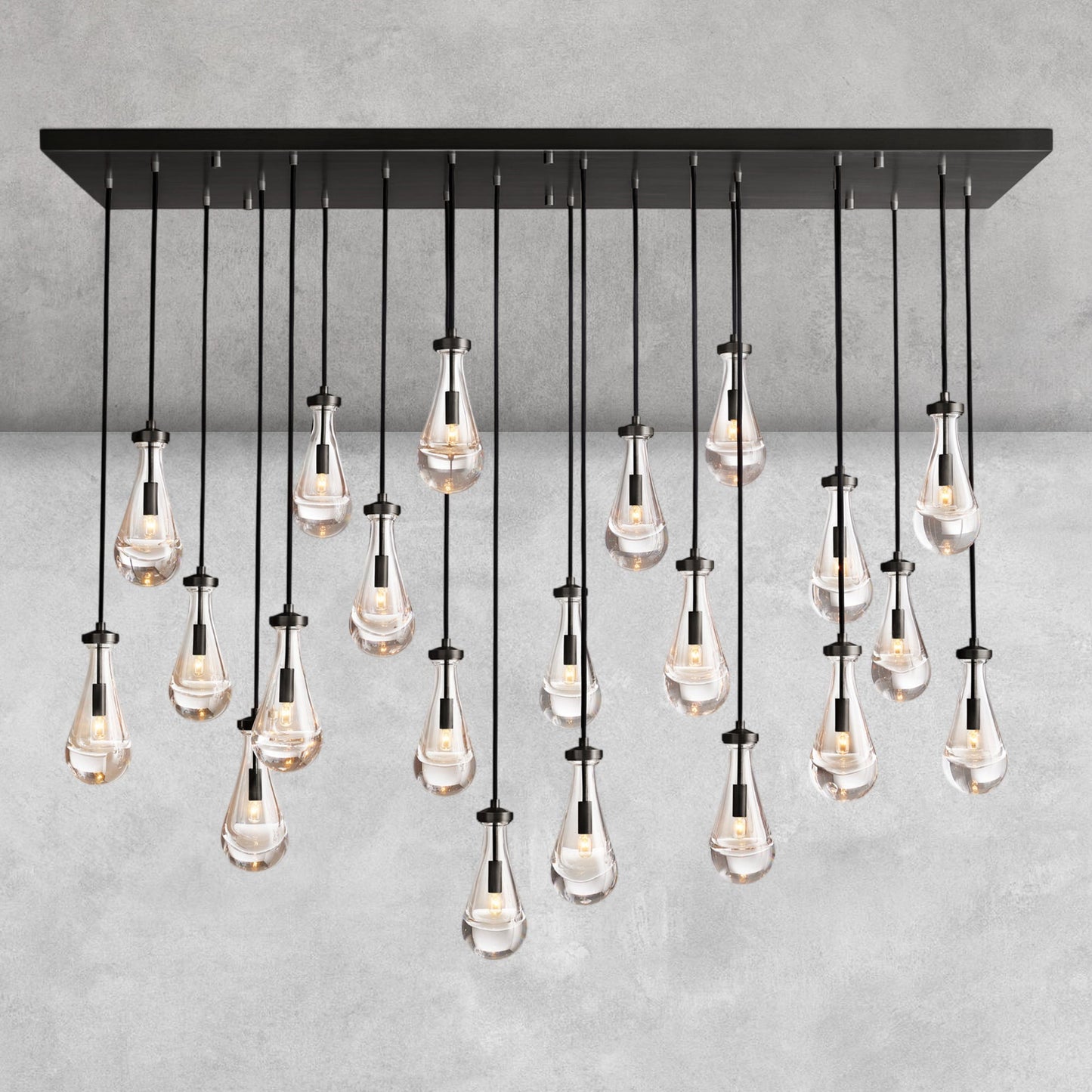 Raindrop Glass Linear Chandelier 54'' 72''