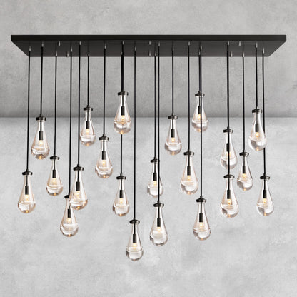 Raindrop Glass Linear Chandelier 54'' 72''