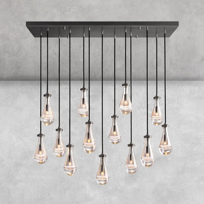 Raindrop Glass Linear Chandelier 54'' 72''
