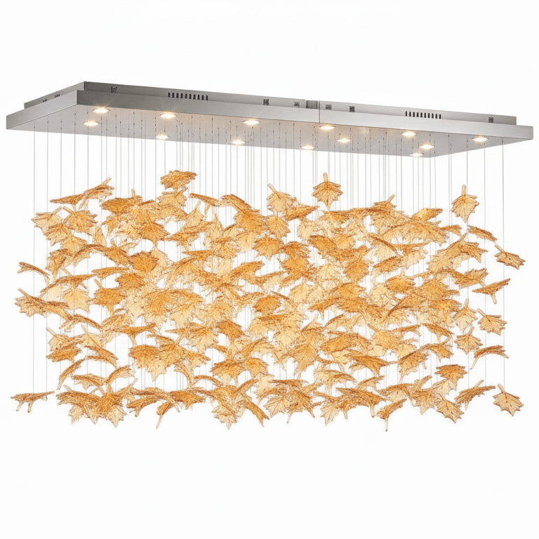 Multicolor Crystal Spiral Maple Leaf Chandelier